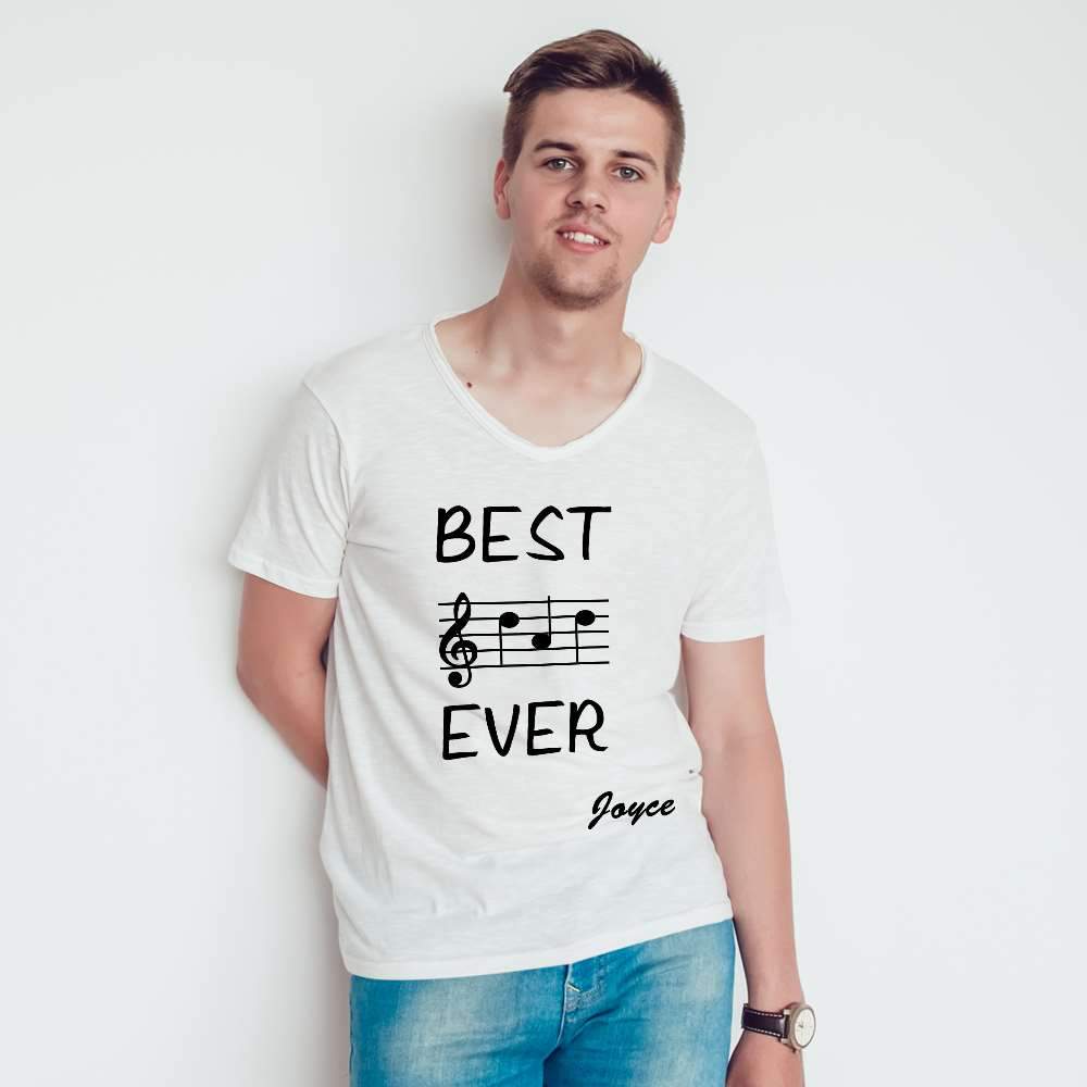 Father's Day Gift For Music Lover Personalized T-shirt - "Best Dad Ever" - Giftlab
