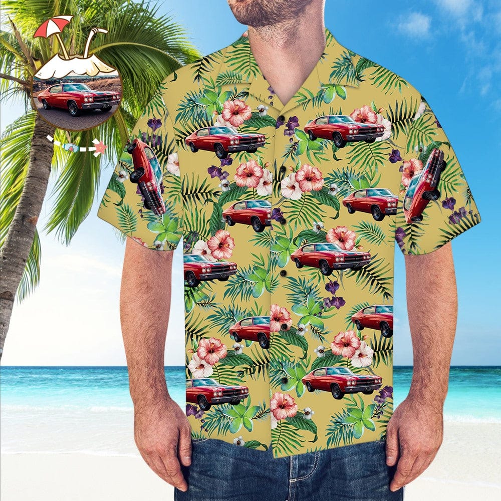 Custom Hawaiian Shirts With Car Photo Gifts for Husband - Flower - Giftlab
