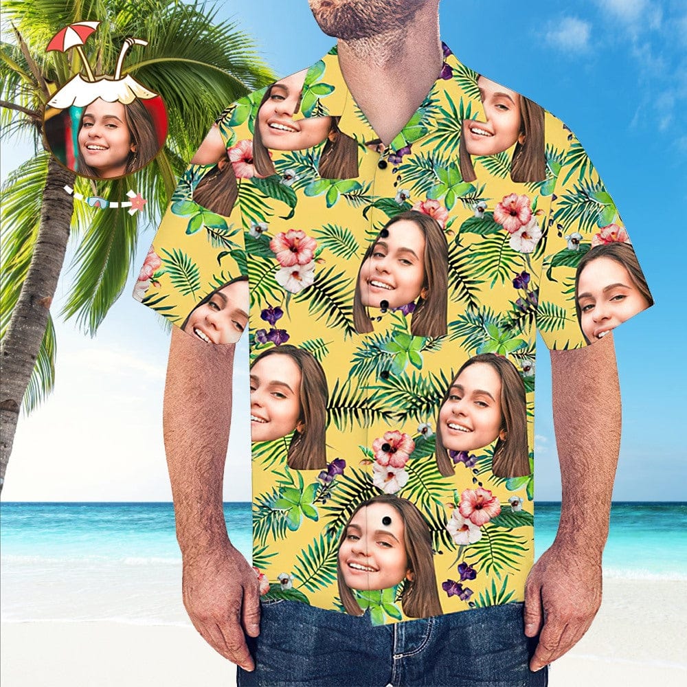Custom Face Hawaiian Shirts with Face Gift For Husband - Flower - Giftlab
