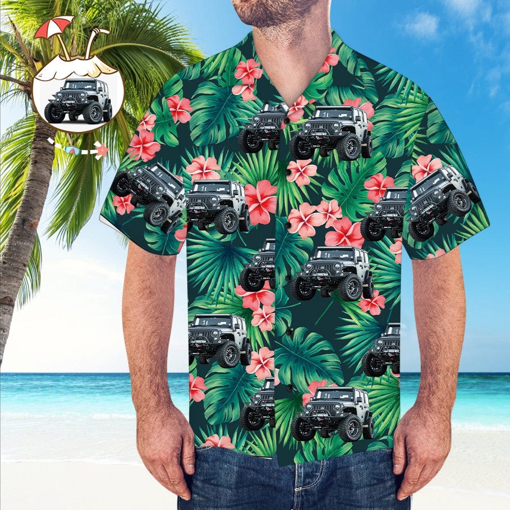 Custom Hawaiian Shirts with Car Birthday Gifts For Him - Flower - Giftlab