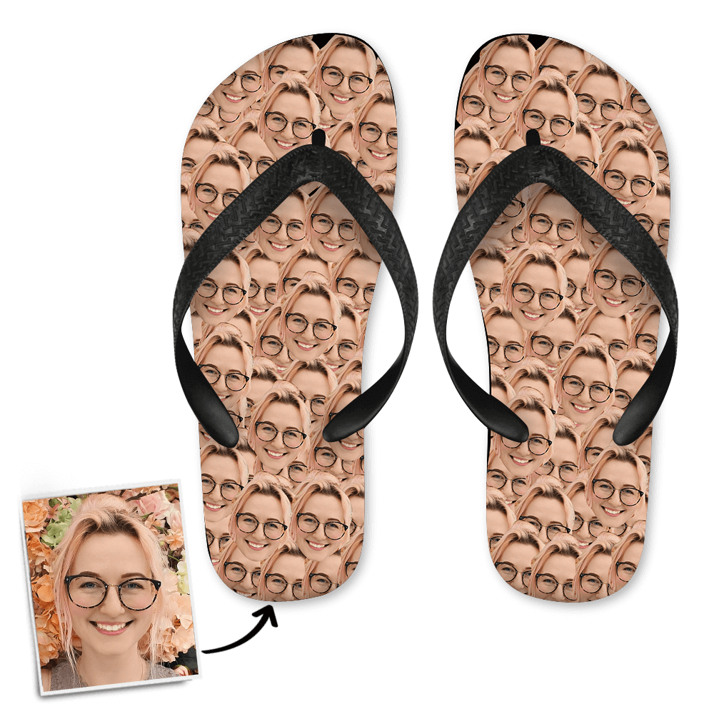 Face Flip Flops Funny Gifts For Dad - 3 Sizes - Giftlab