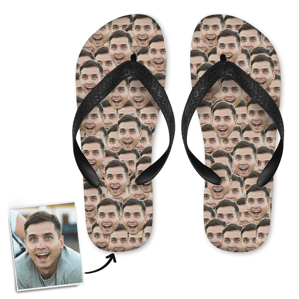Face Flip Flops Funny Gifts For Dad - 3 Sizes - Giftlab