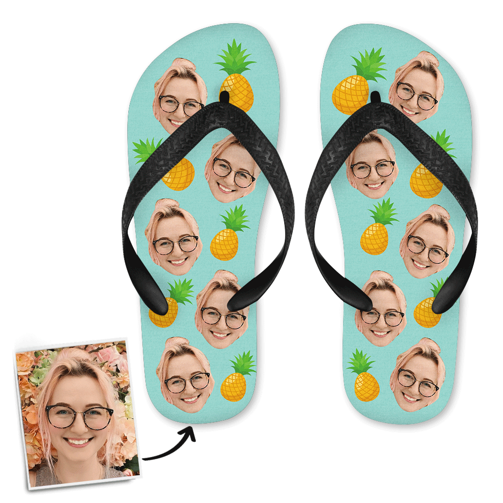 Custom Flip Flop for Summer Face Flip Flop with Pineapple - Giftlab