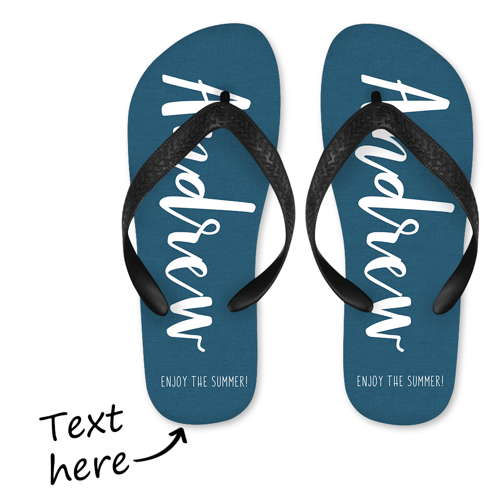 Personalized Flip Flop for Summer Comfortable - Blue - Giftlab