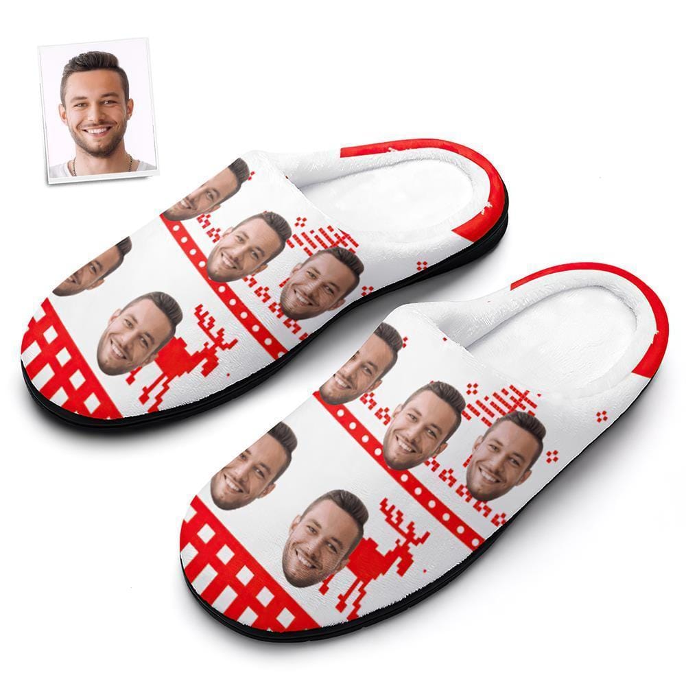 Custom Cotton Slippers Women's Christmas Reindeer Cotton Slippers - Giftlab