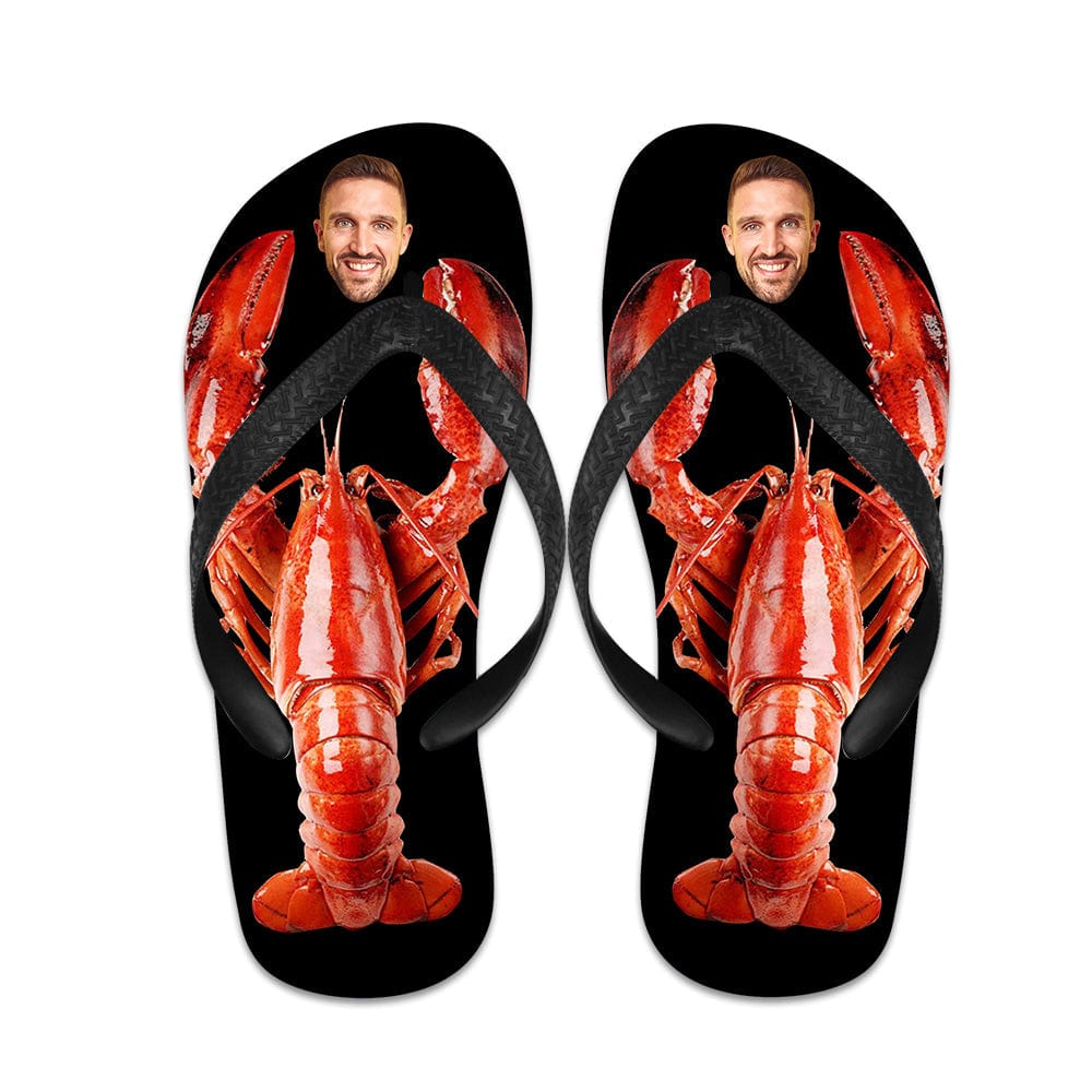 Custom Face Flip Flops Personalized Lobster Flip Flops Summer Beach Slide Sandals - Giftlab