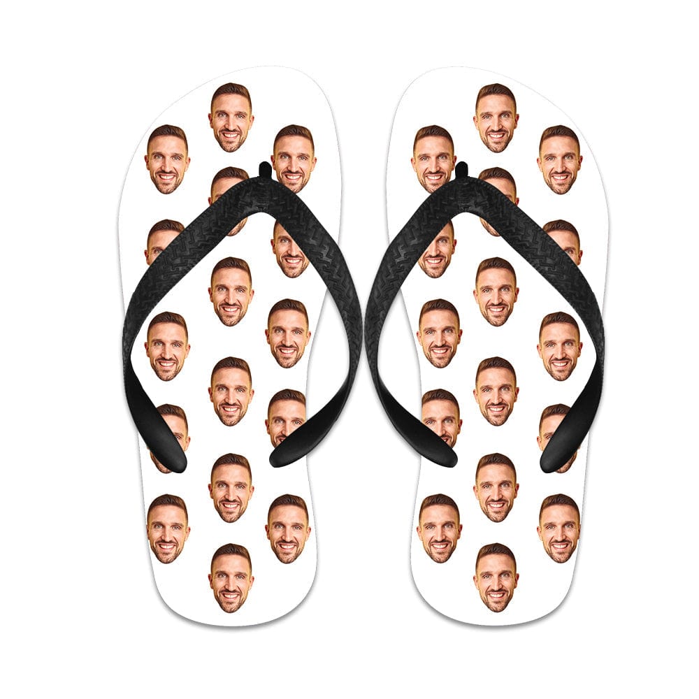 Custom Flip Flops Personalized White Flip Flops Summer Beach Slide Sandals - Giftlab