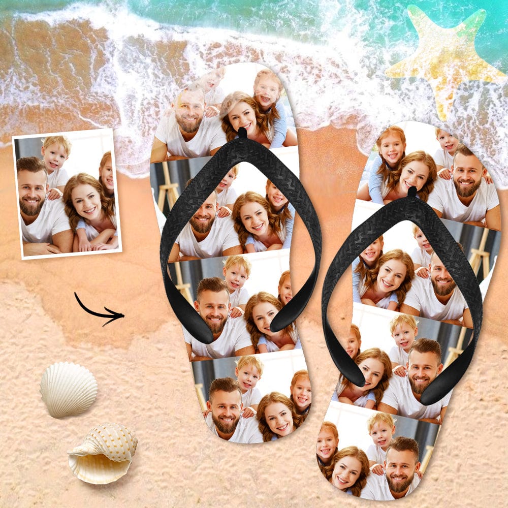 Photo Flip Flops Personalized Flip Flops Summer Beach Slide Sandals - Giftlab