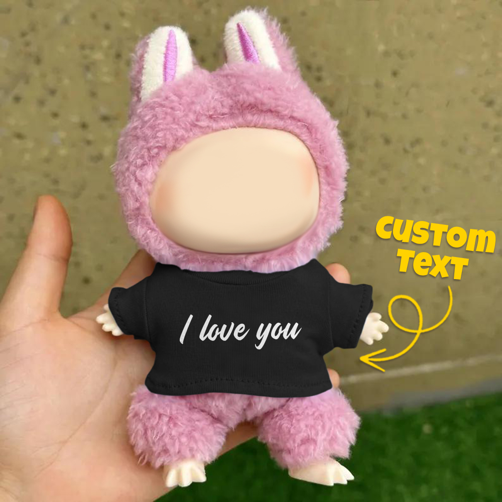 Personalized Labu Doll Shirt Custom Text 17cm Labu-style Doll T-shirt Fits Gen 1/2/3 (Doll Not Included)