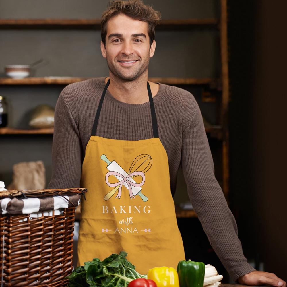 Custom Printed Apron with Name Kitchen Gift For Chef - Giftlab
