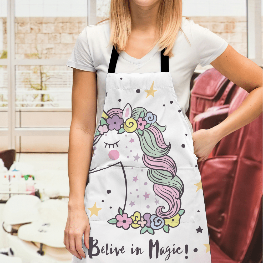 Personalized Apron Belive in Magic Fairy Unicorn Gifts for Her - Giftlab