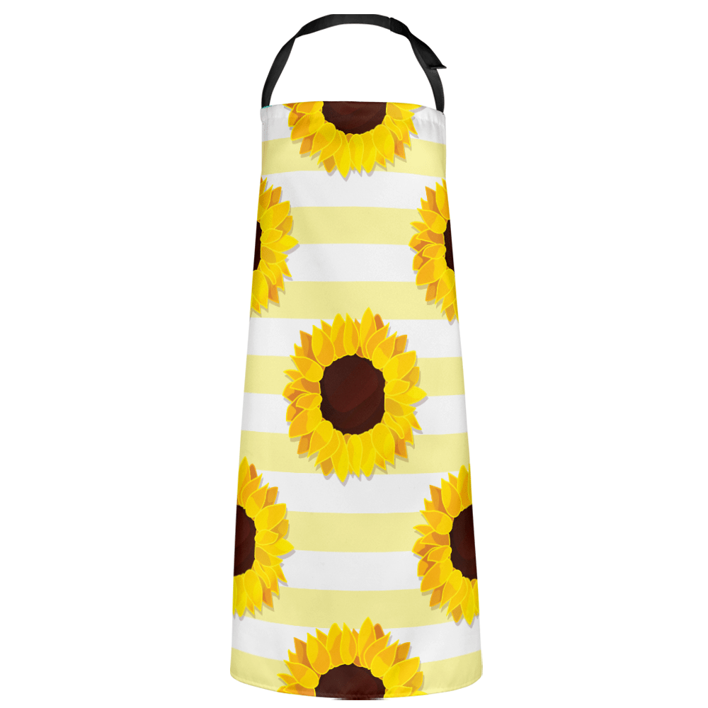 Cooking Apron Sunflower With Yellow Stripe Housewarming Gifts for Women - Giftlab