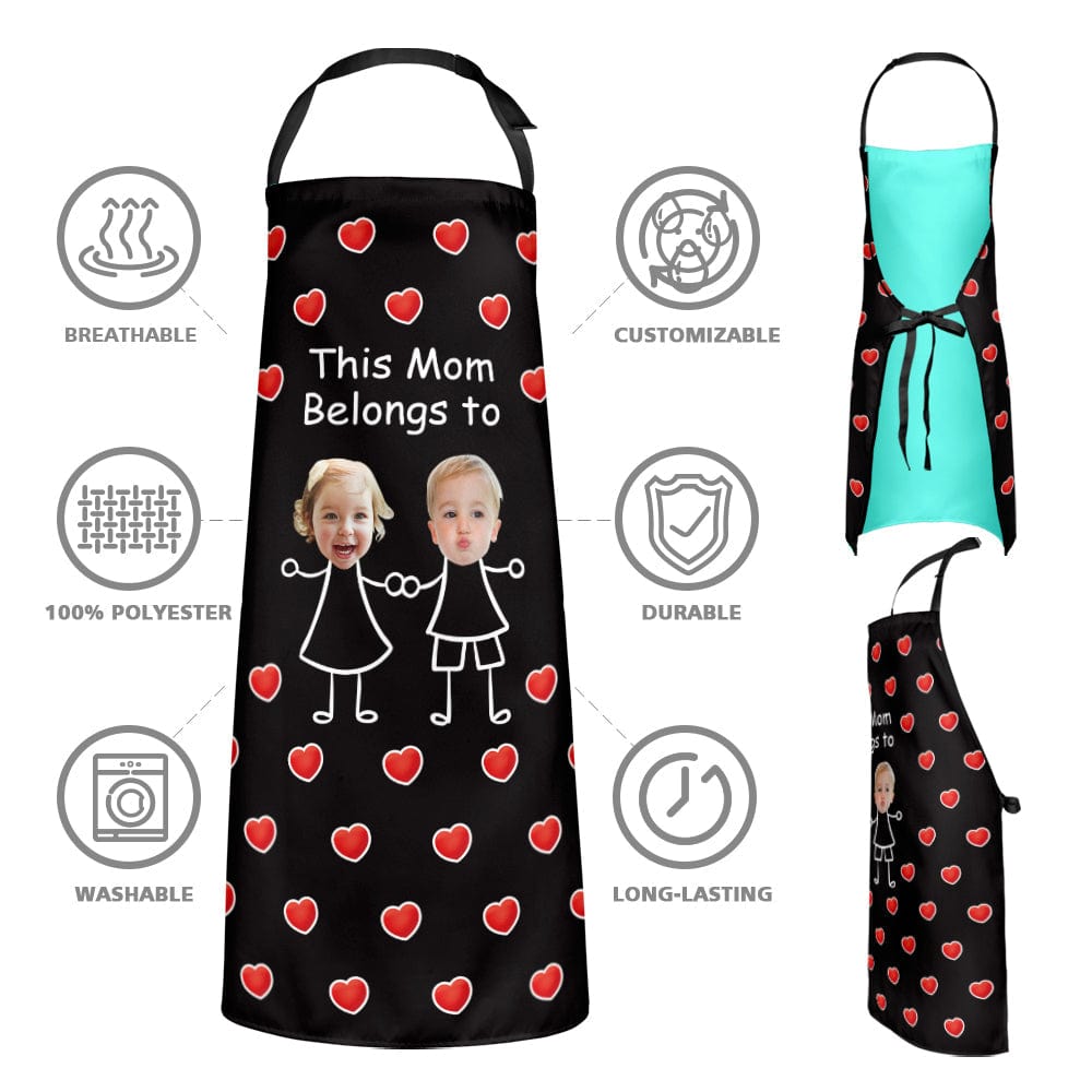 Custom Photo Apron Personalized Mother's Day Apron Custom Gift for Mom - Giftlab