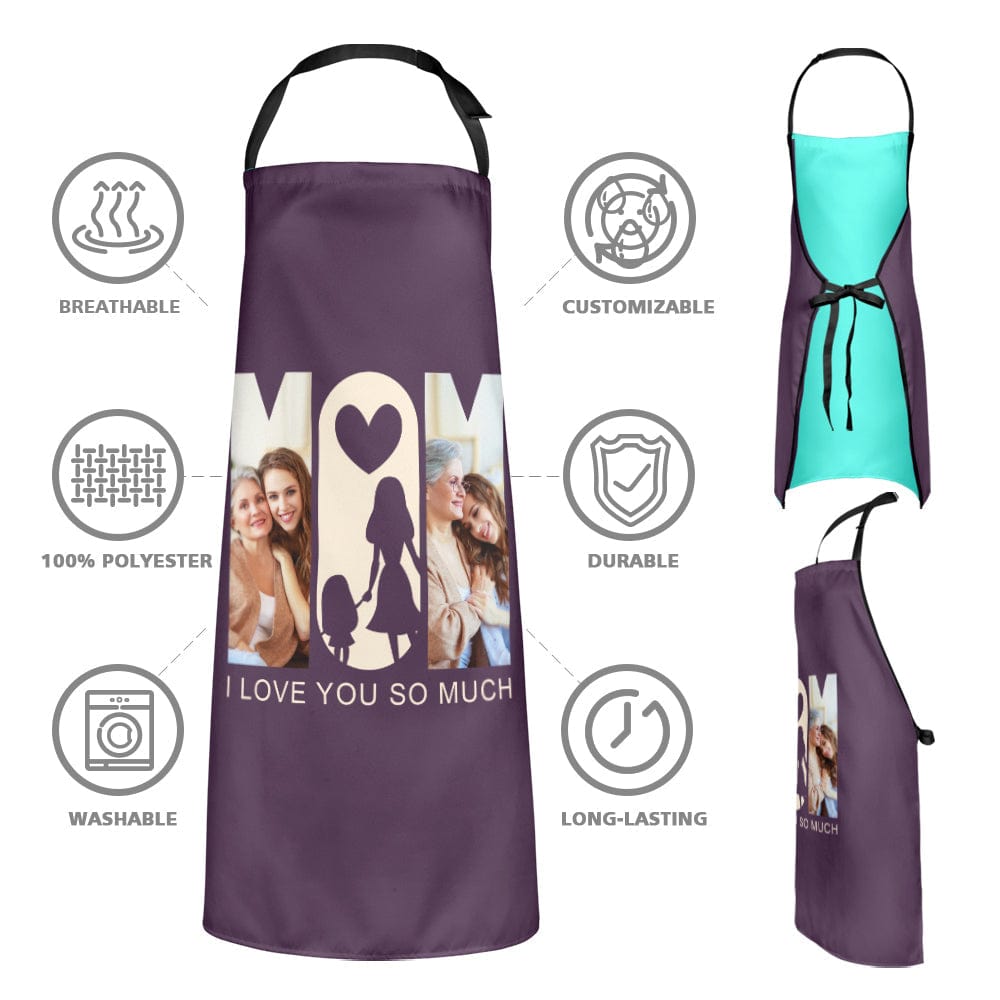 Custom Photo Apron Personalized Apron Mother's Day Apron Gifts for Mom - Giftlab