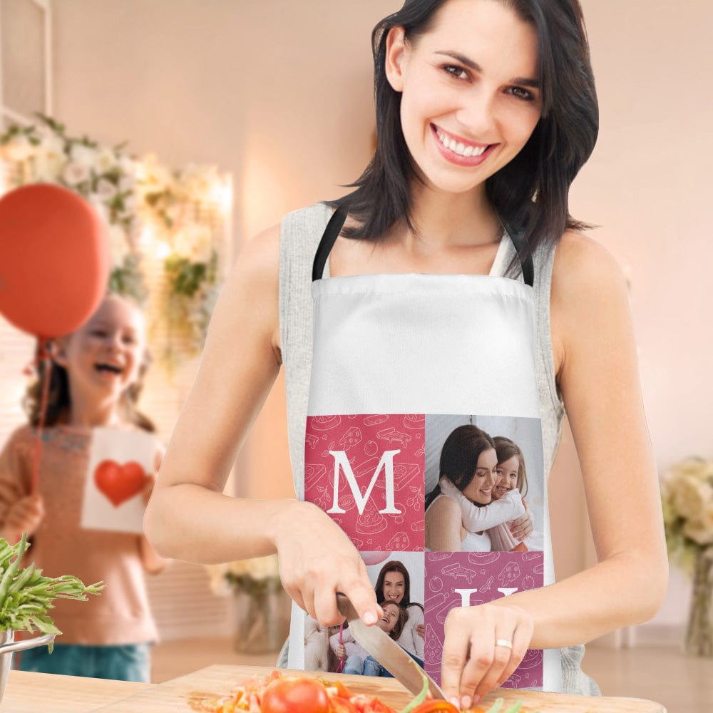 Mother's Day Apron Personalized Photo Apron Multi Photo Apron Gifts for Mom - Giftlab