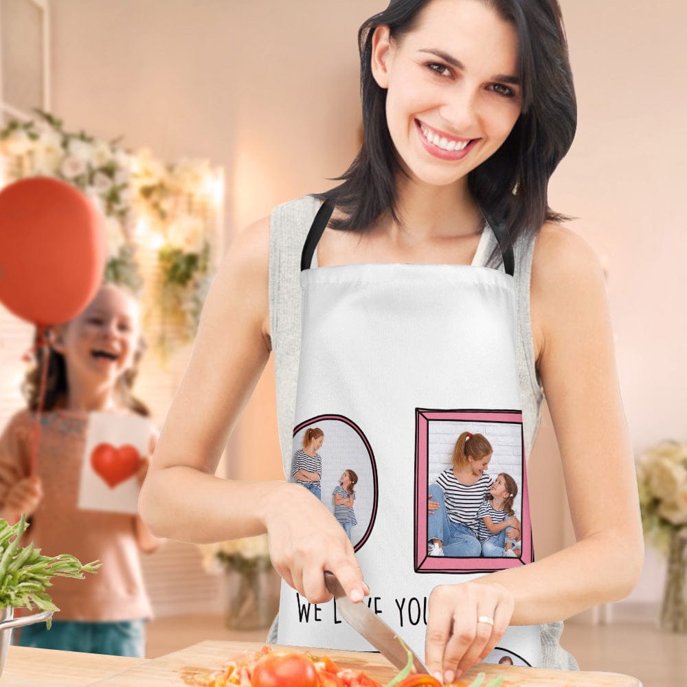 Mother's Day Apron Custom Apron with Photo - We Love You Mummy - Giftlab