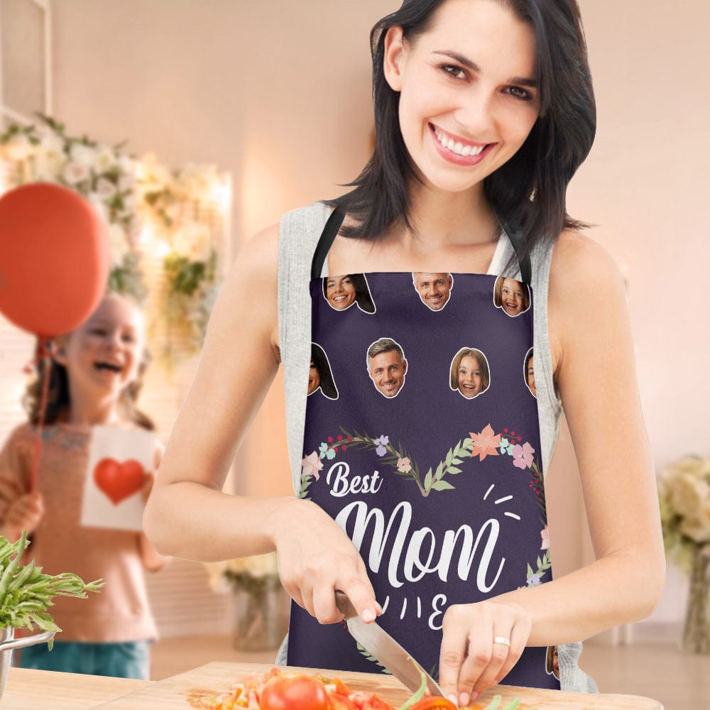 Mother's Day Apron Personalized Apron with Face Best Mom Ever Waterproof - Giftlab