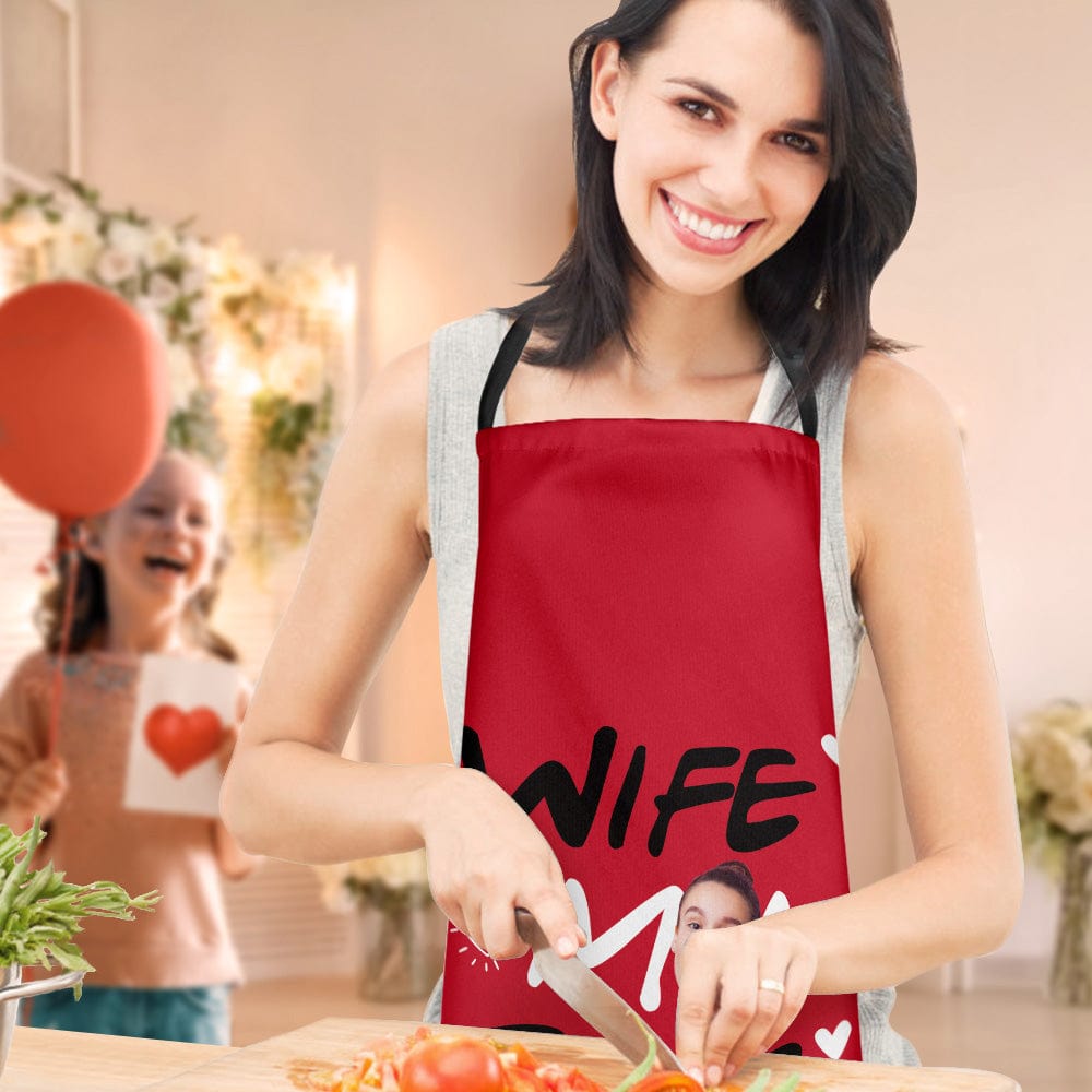 Mother's Day Apron Custom Face Apron Best Gift for Mom - Giftlab