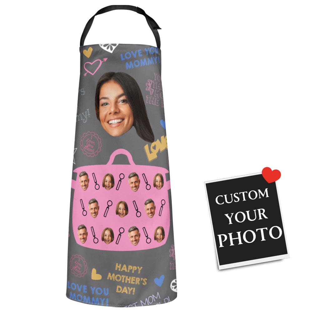 Mother's Day Apron Personalized Apron with Face Gifts for Lovely Mom - Waterproof - Giftlab