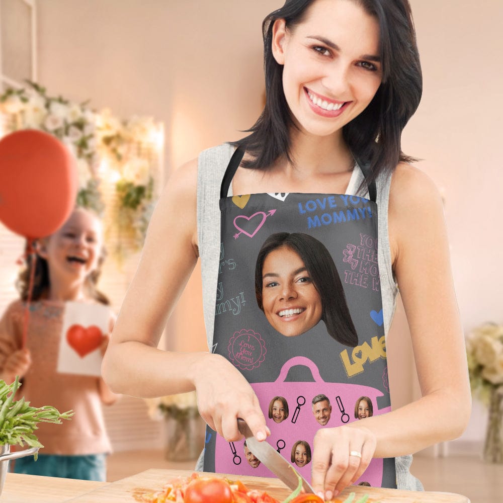 Mother's Day Apron Personalized Apron with Face Gifts for Lovely Mom - Waterproof - Giftlab