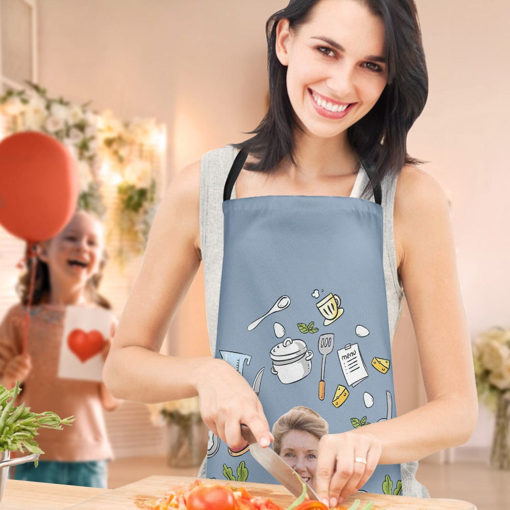 Mother's Day Apron Custom Apron with Photo Print Best Gift for Mom - Giftlab