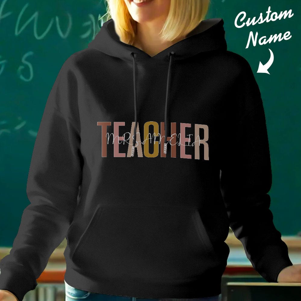 Personalized Teacher Hooded Sweatshirt Teacher Custom Name Hooded Sweatshirt Back to School Gifts - Giftlab