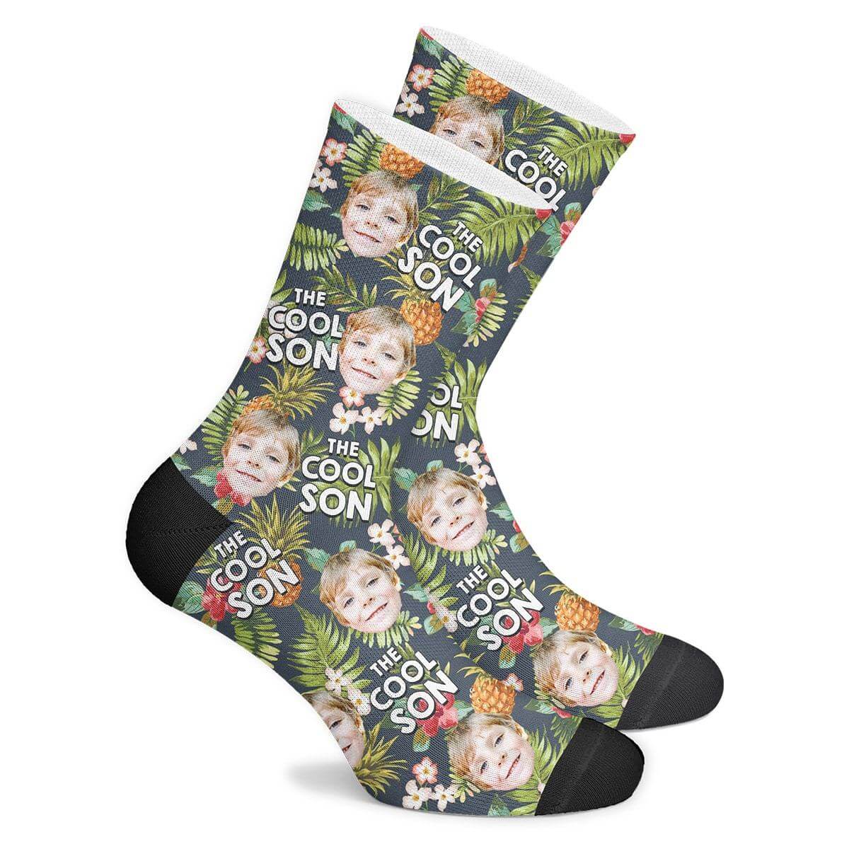 Custom Photo Socks Cool Son Face Mash Socks - Giftlab