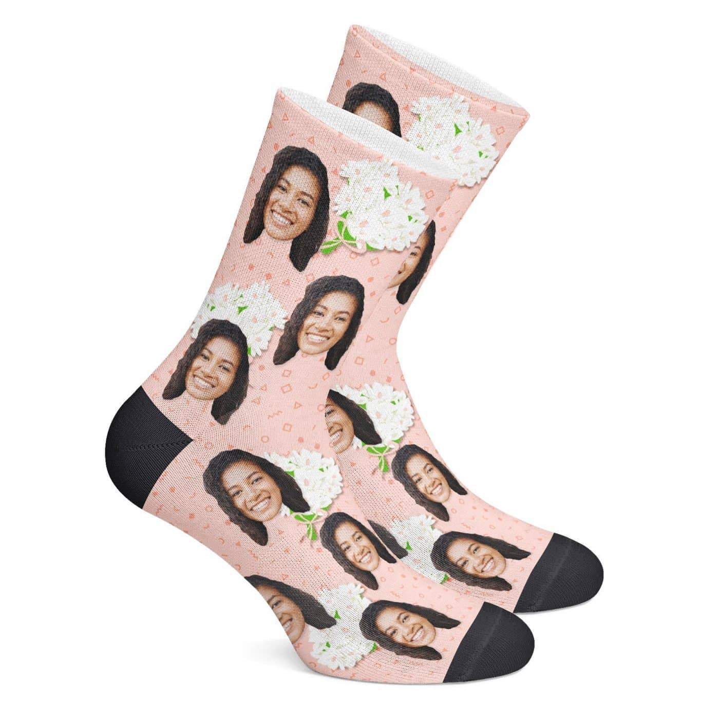 Flowers Socks with Face Custom Socks Christmas Gift For Girlfriend - Giftlab