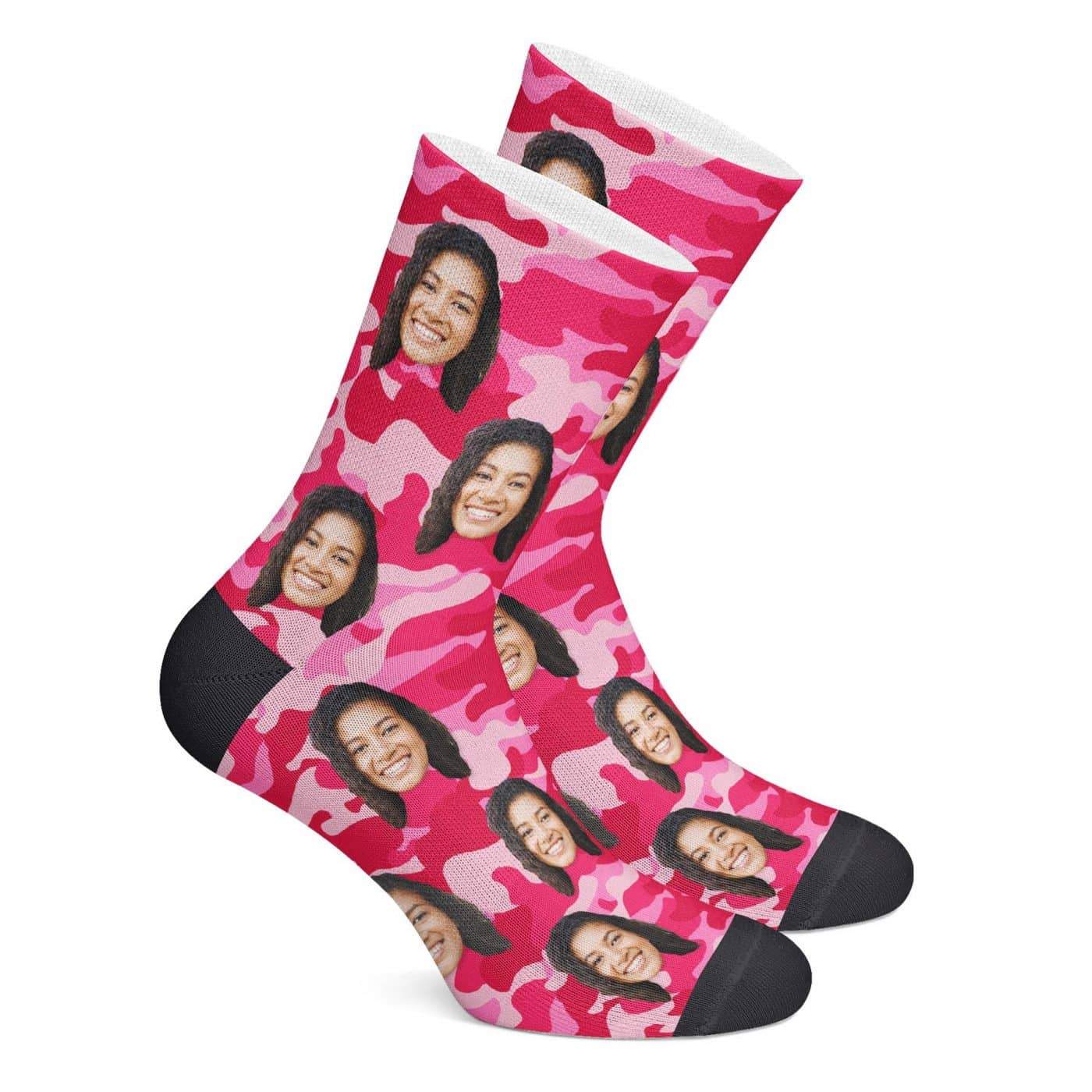 Girlfriend's Gift Custom Face Socks Girl's Gift - Camo Style - Giftlab