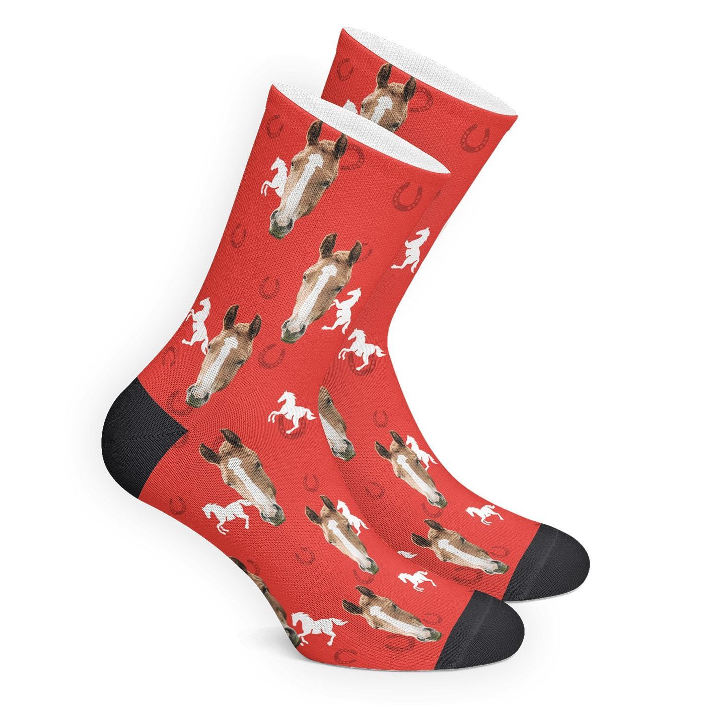 Custom Face Socks Personalized Horse Lover Christmas Gift - Giftlab