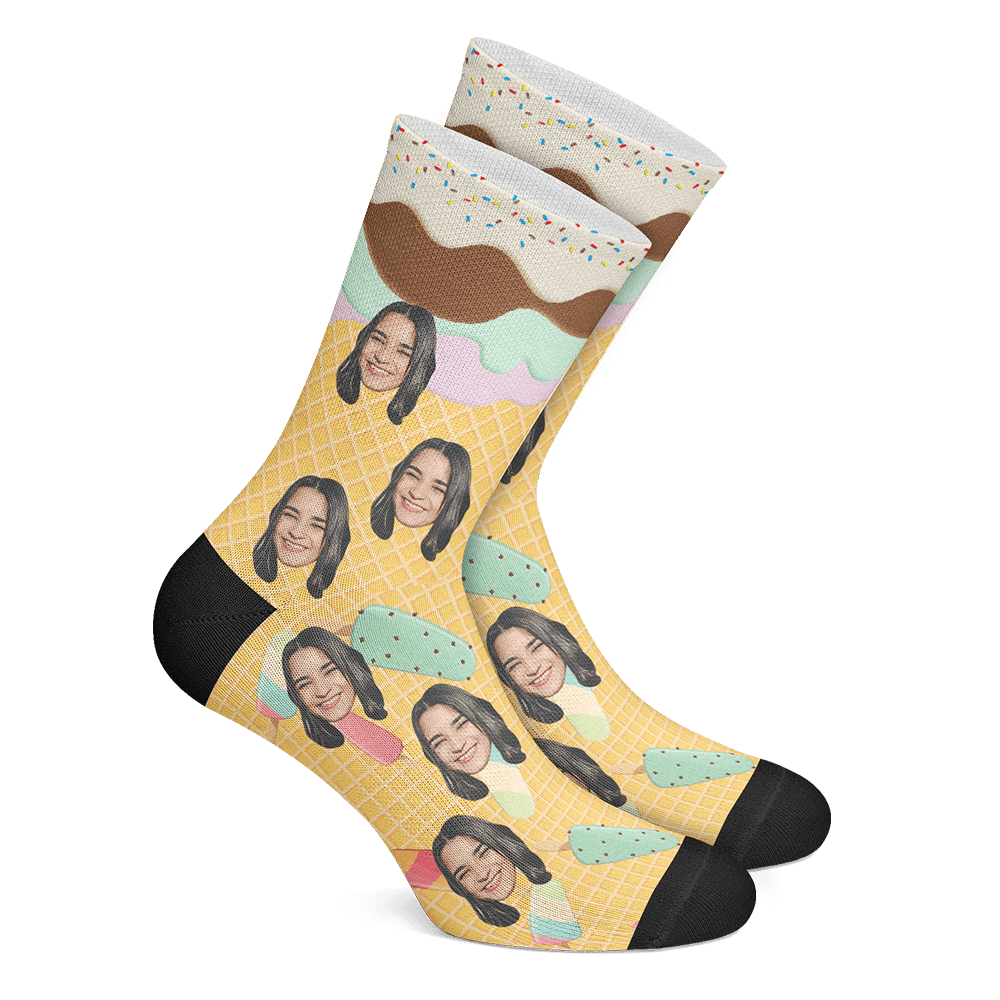 Summer Gift Custom Socks with Icecream Funny Christmas Gift - Giftlab