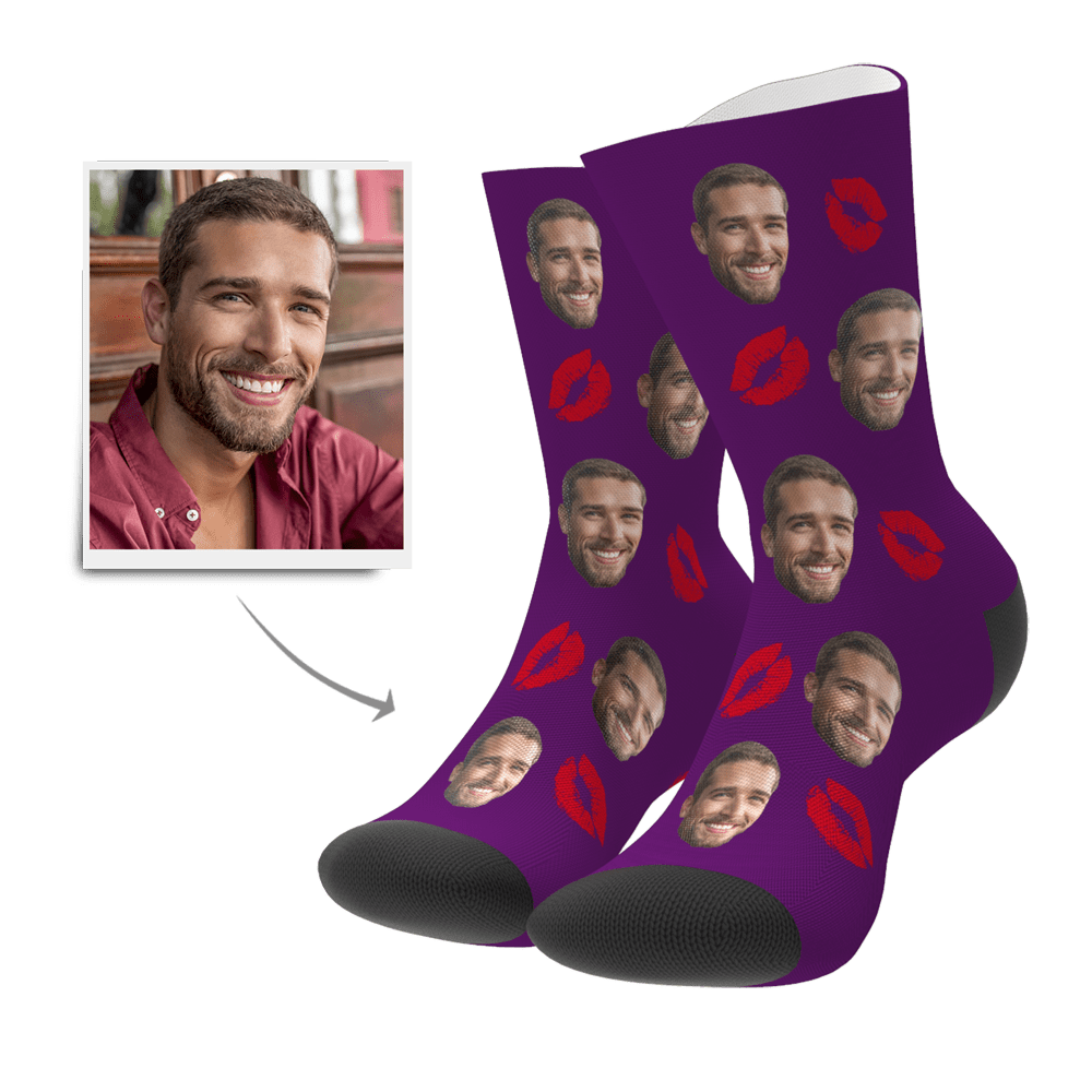 Personalized Face Socks Valentins's Day  Christmas Gift For Her - Giftlab
