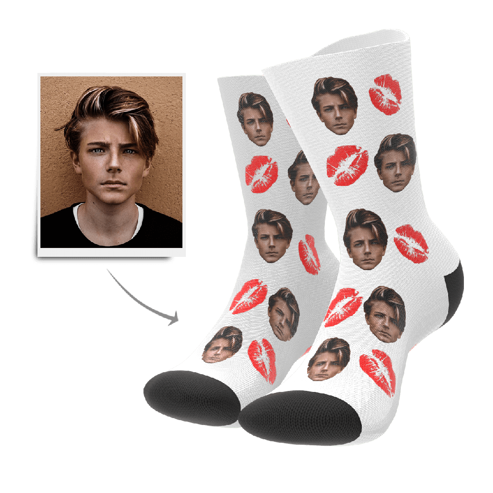 Personalized Face Socks Valentins's Day  Christmas Gift For Her - Giftlab