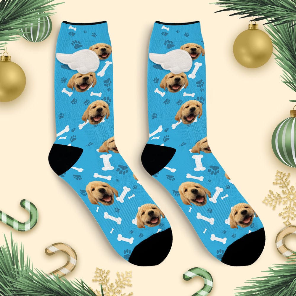 Custom Dog Face Socks 3D Magnetic Wing Socks for Pet Lover - Giftlab