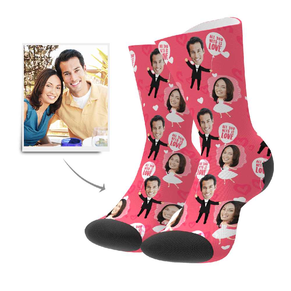 Wedding Socks Custom Photo Socks Wedding Anniversary Face Mash Socks - Giftlab