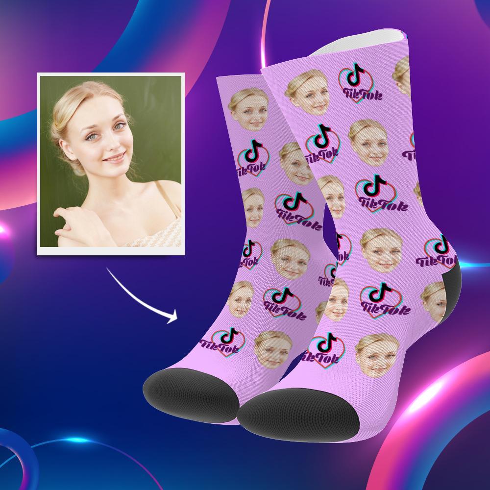 Tiktok Socks Personalized Socks With Face TikTok Gifts for Family 3 Sizes Christmas Gift - Giftlab