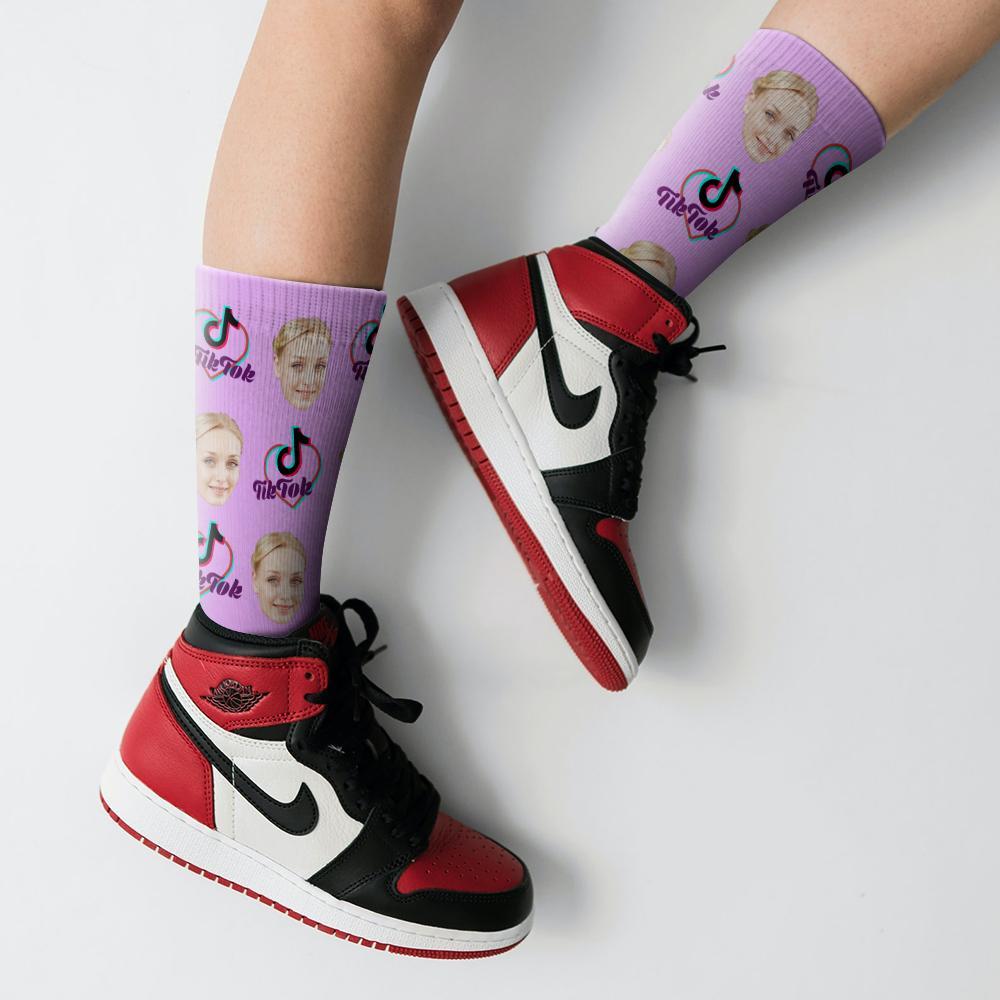 Tiktok Socks Personalized Socks With Face TikTok Gifts for Family 3 Sizes Christmas Gift - Giftlab