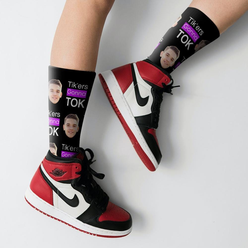 Tiktok Socks Personalised Face Socks Gifts For TikTok Lovers Tikers Gonna Tok - Giftlab