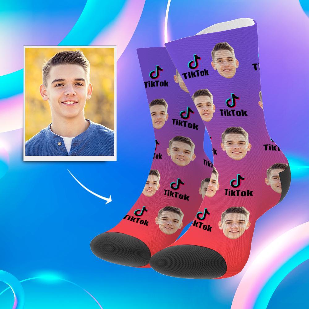 Tiktok Socks Personalized Face Socks Custom Family Gifts Music Note 3 Sizes Christmas Gift - Giftlab