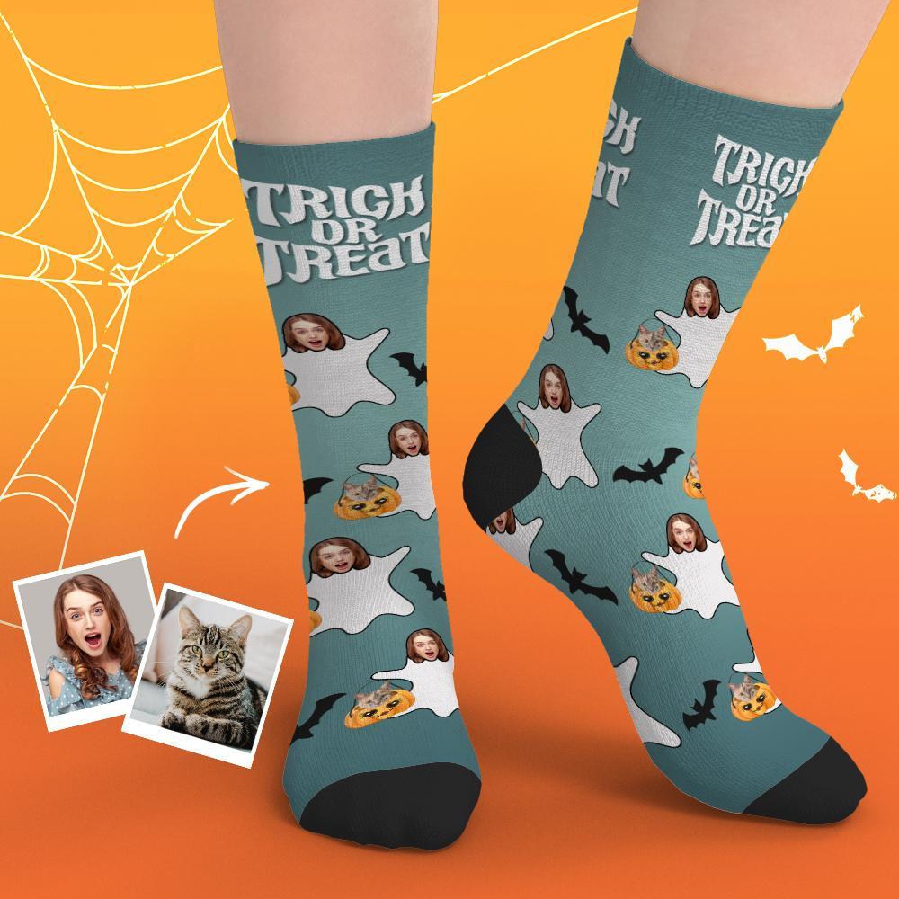 Halloween Face Socks Trick Or Treat Face Socks Halloween Gifts for Cat Lovers - Giftlab