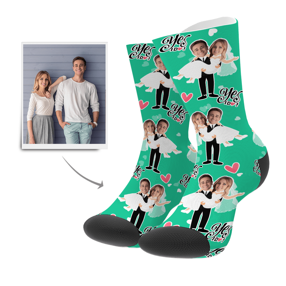 Wedding Socks Custom Socks Gift For Couple Wedding Anniversary Gift Christmas Gift - Giftlab