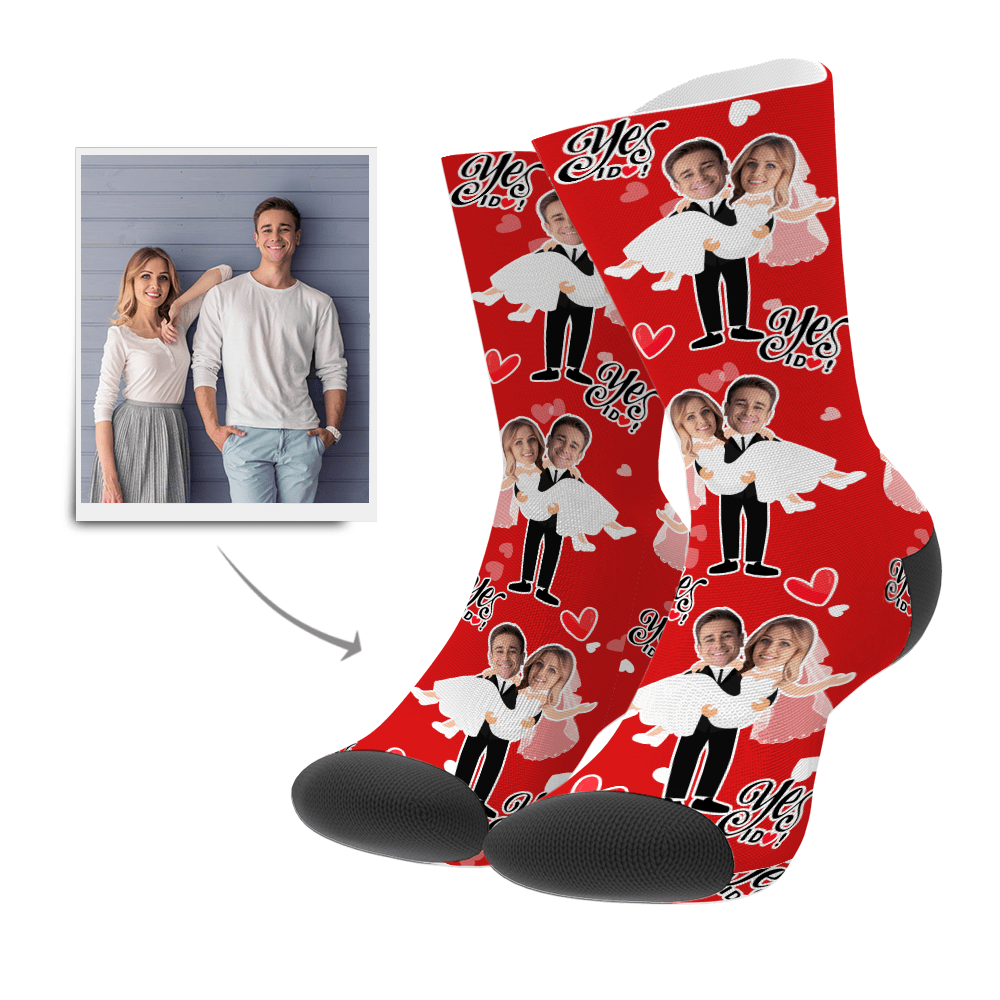 Wedding Socks Custom Socks Gift For Couple Wedding Anniversary Gift Christmas Gift - Giftlab