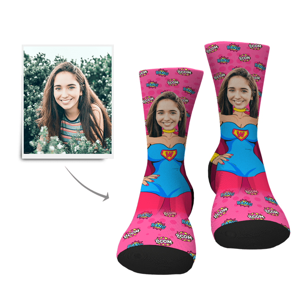 Mother's Day GIft Custom Socks Superwoman Gift For Mom - Giftlab