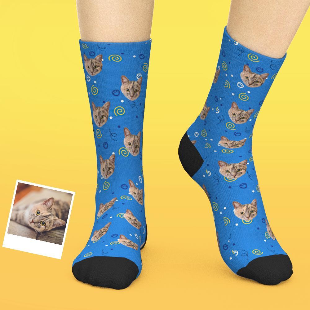 Personalized Cat Socks Custom Funny Pet Socks Christmas Gift For Cat Owner - Giftlab