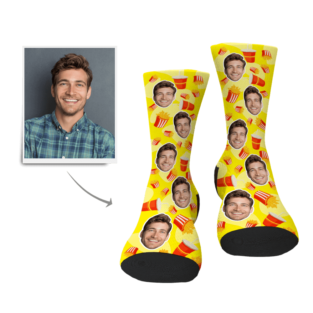 Funny Gift For Friend Personalized Socks Christmas Gift with Chips & Drink - Giftlab