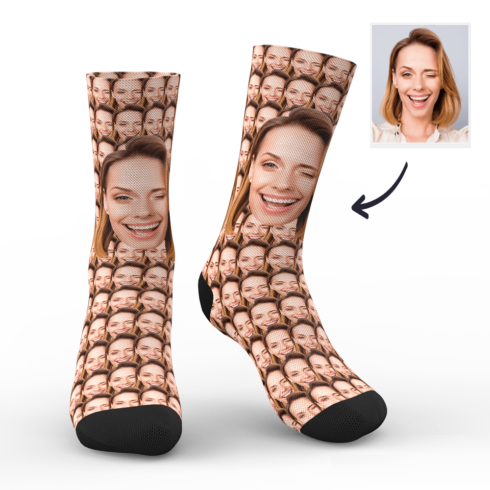 Custom Your Face Mash Socks With Your Text - Giftlab