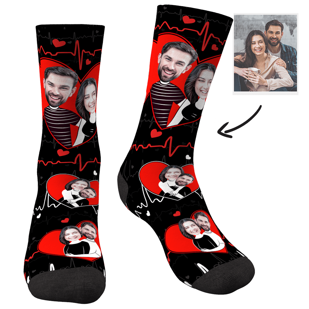 Personalized Photo Socks Valentines Gift For Couple Anniversary Gift - Giftlab
