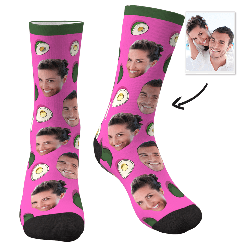 Avocado Sock Custom Socks with Face Christmas Gift - Giftlab