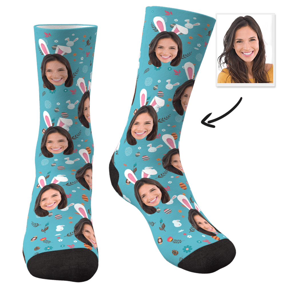 Custom Bunny Socks Face Socks Personalized Easter Gifts For Bunny Lover - Giftlab