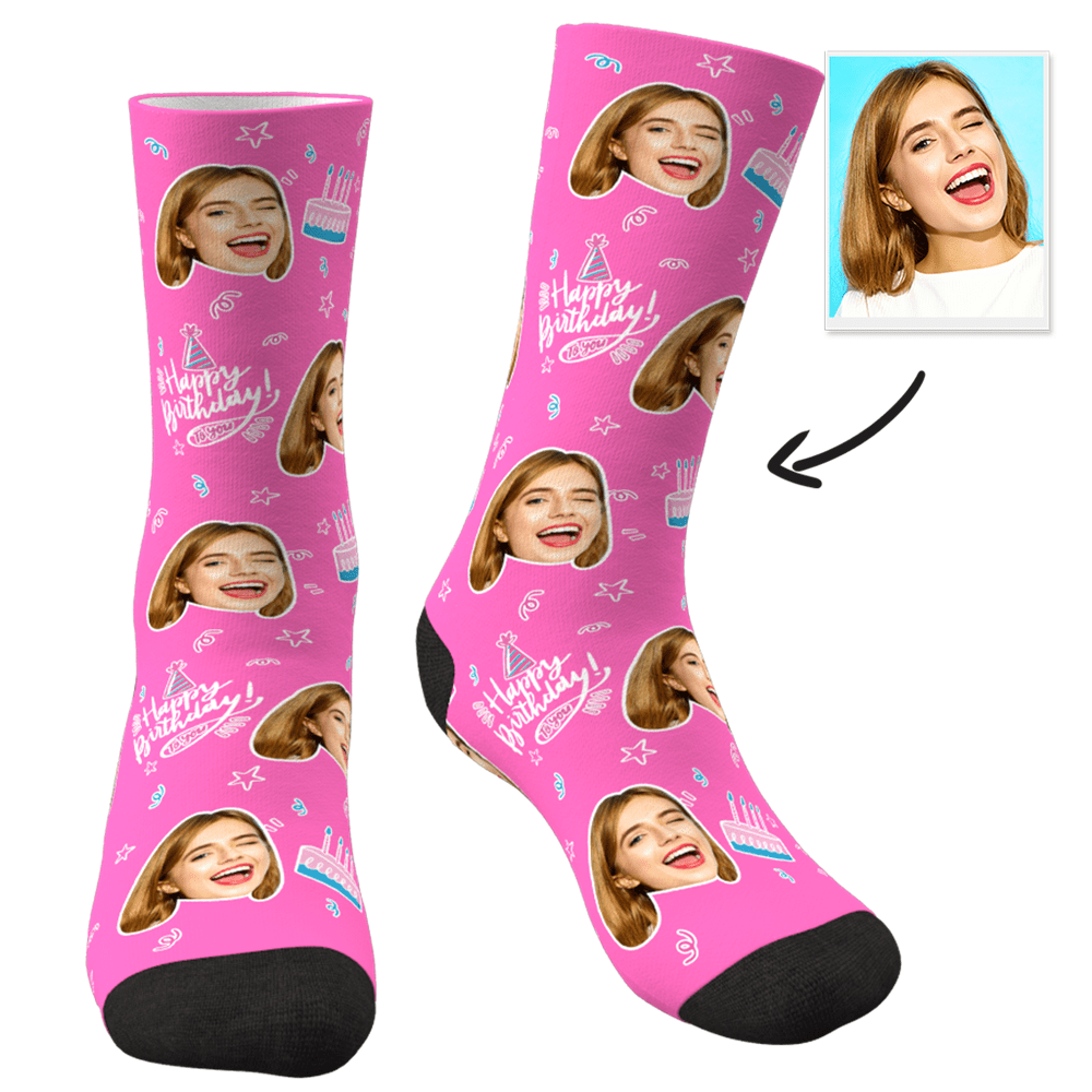 Personalized Face Socks - 3 Colors Birthday Gift - Giftlab